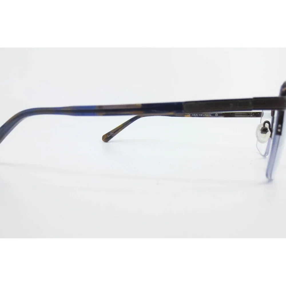 Van Heusen H203 BRN Brown Rectangular Semi-Rimless Eyeglass Frames 58-18-145